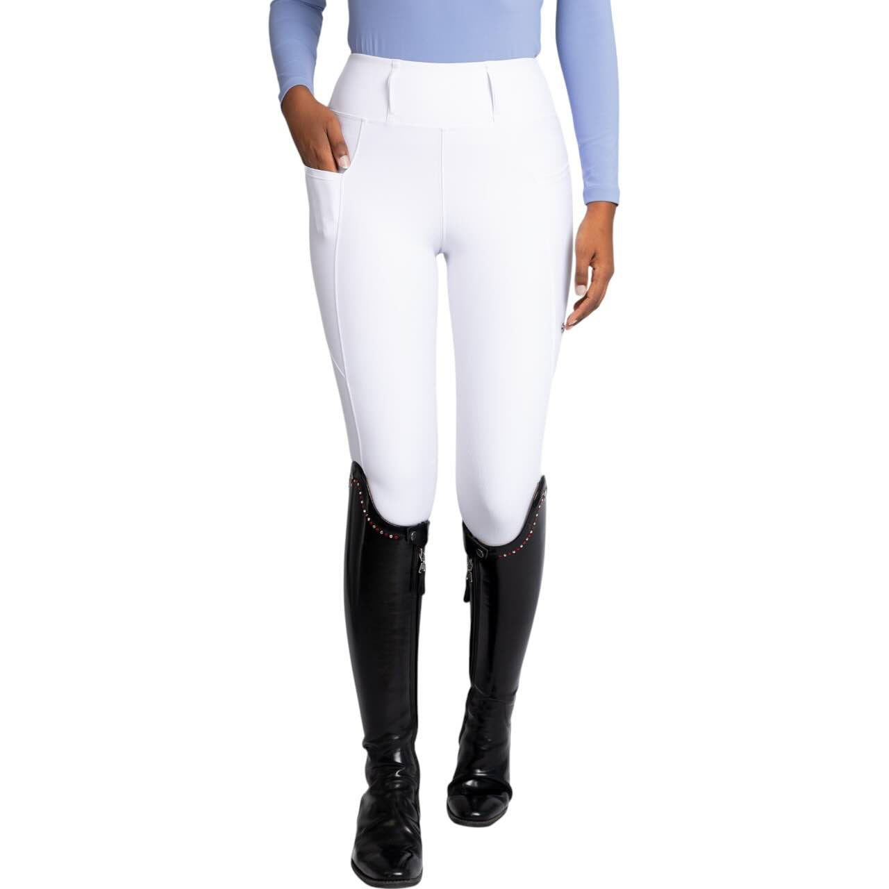 Reitleggings Damen Knee-Grip Studio Damenreitleggings