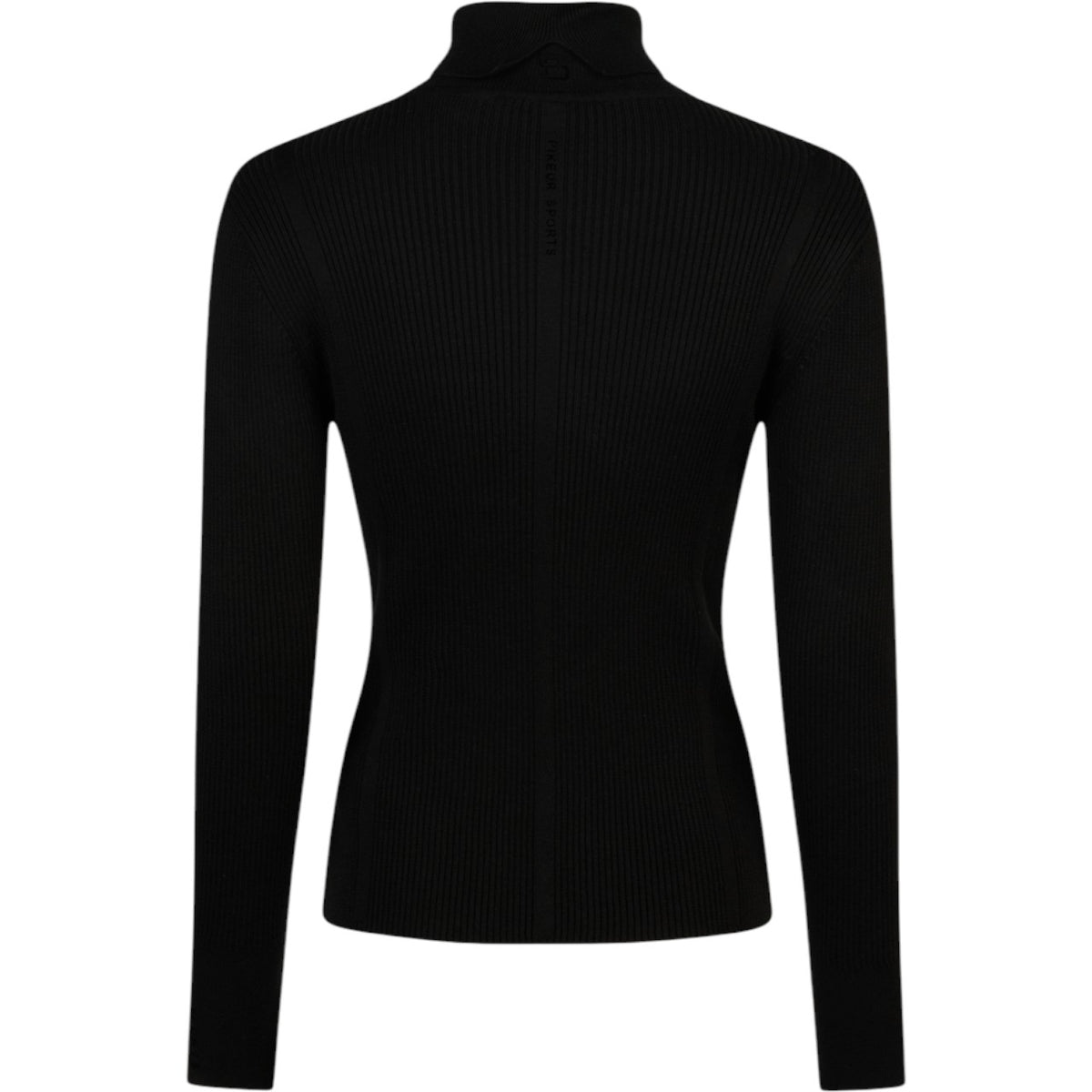 Rollkragenpullover Damen Sports HW 2025 Knitted Pullover, Schwarz, Produkt allein auf weißem Hintergrund.