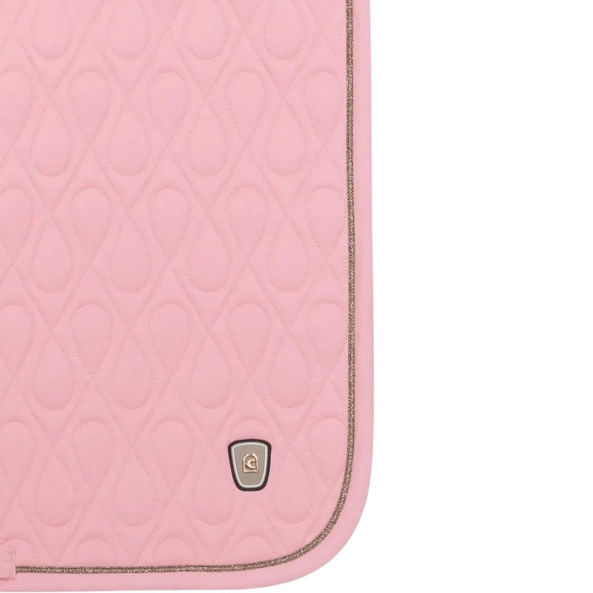 Cavallo Springschabracke CAVALPOLLY FS 2026 Sattelunterlage, Rosa, Detailaufnahme der gesteppte Sattelunterlage.