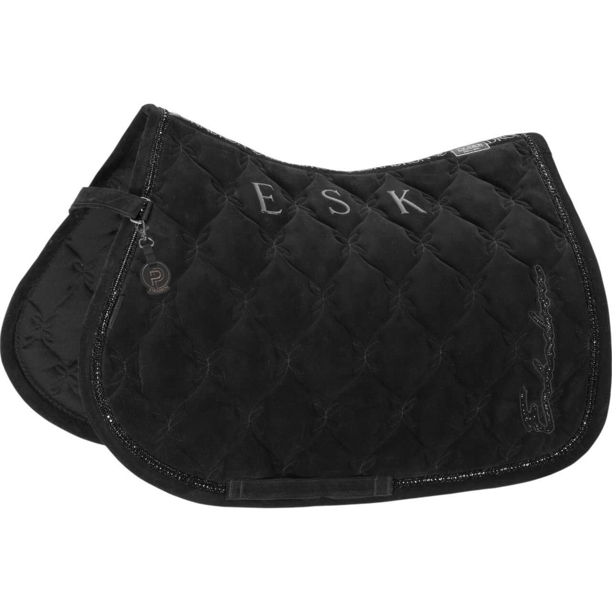 Springschabracke Velours Crystal Platinum 2025 Schabracke, Black, Produkt allein.