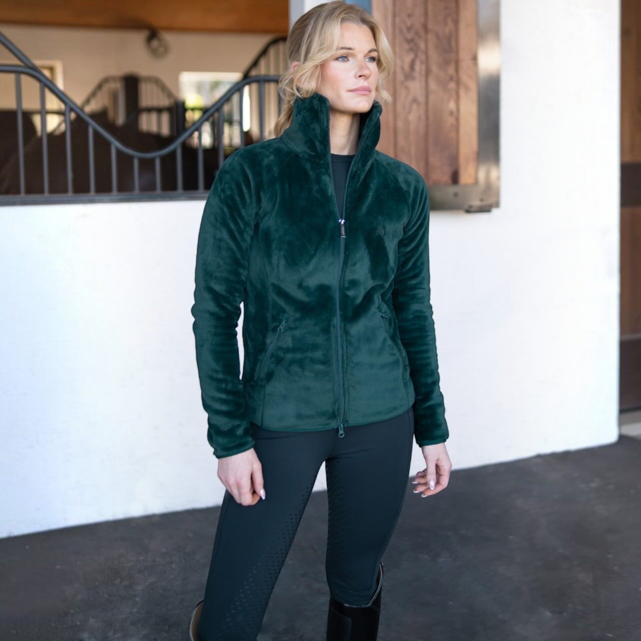 Fleecejacke Damen Velvet Sycamore Green Teddy Jacke