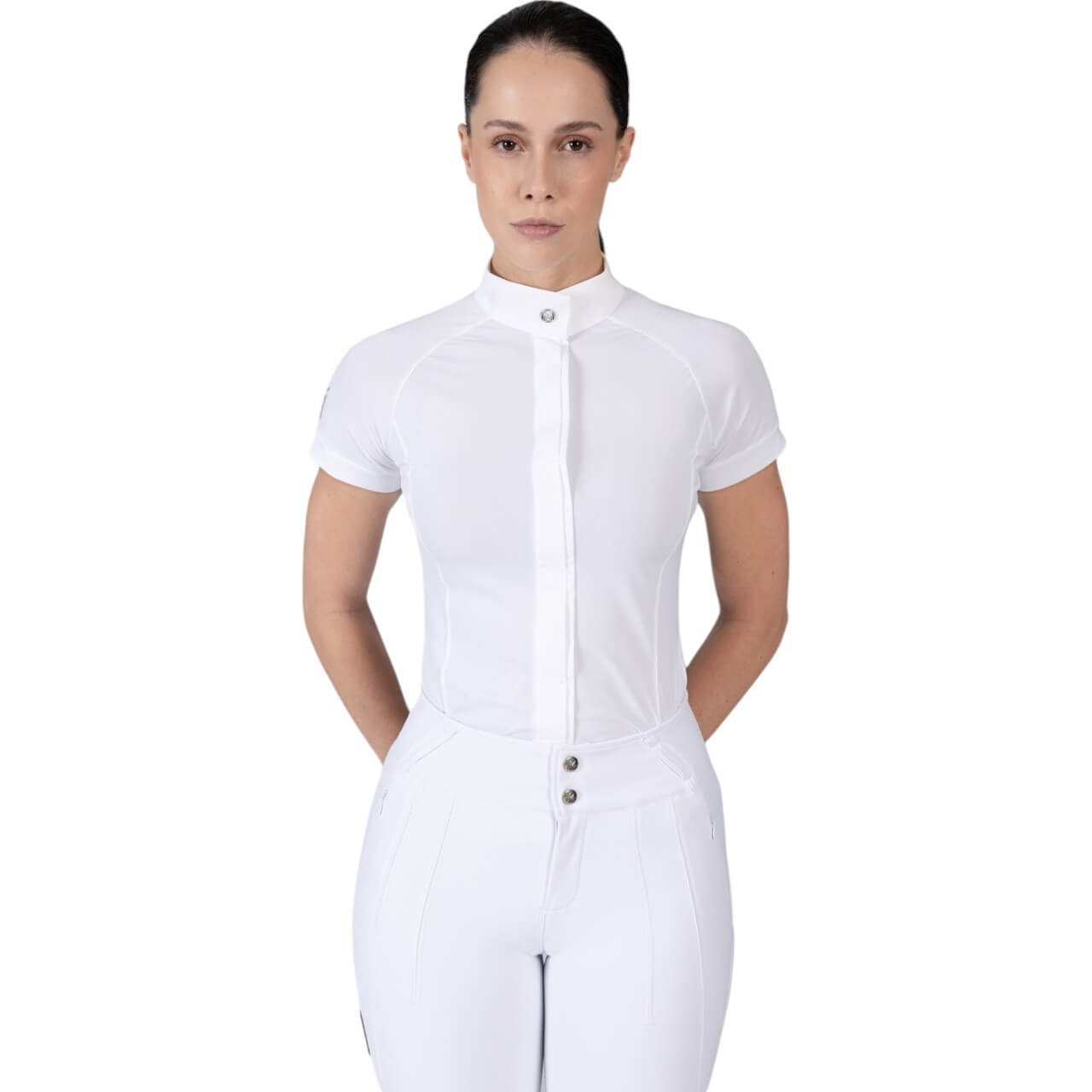 Turniershirt Damen Kurzarm Aira Competition Collection Shirt - White / L