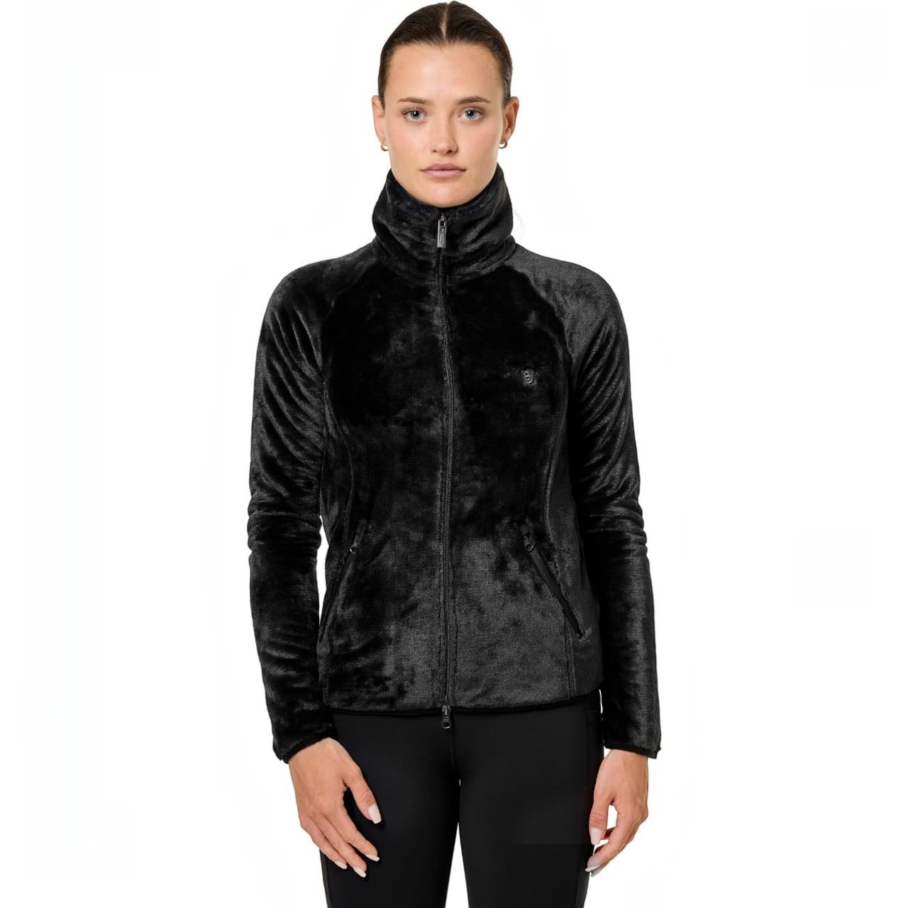 Fleecejacke Damen Velvet Black Teddy Jacke
