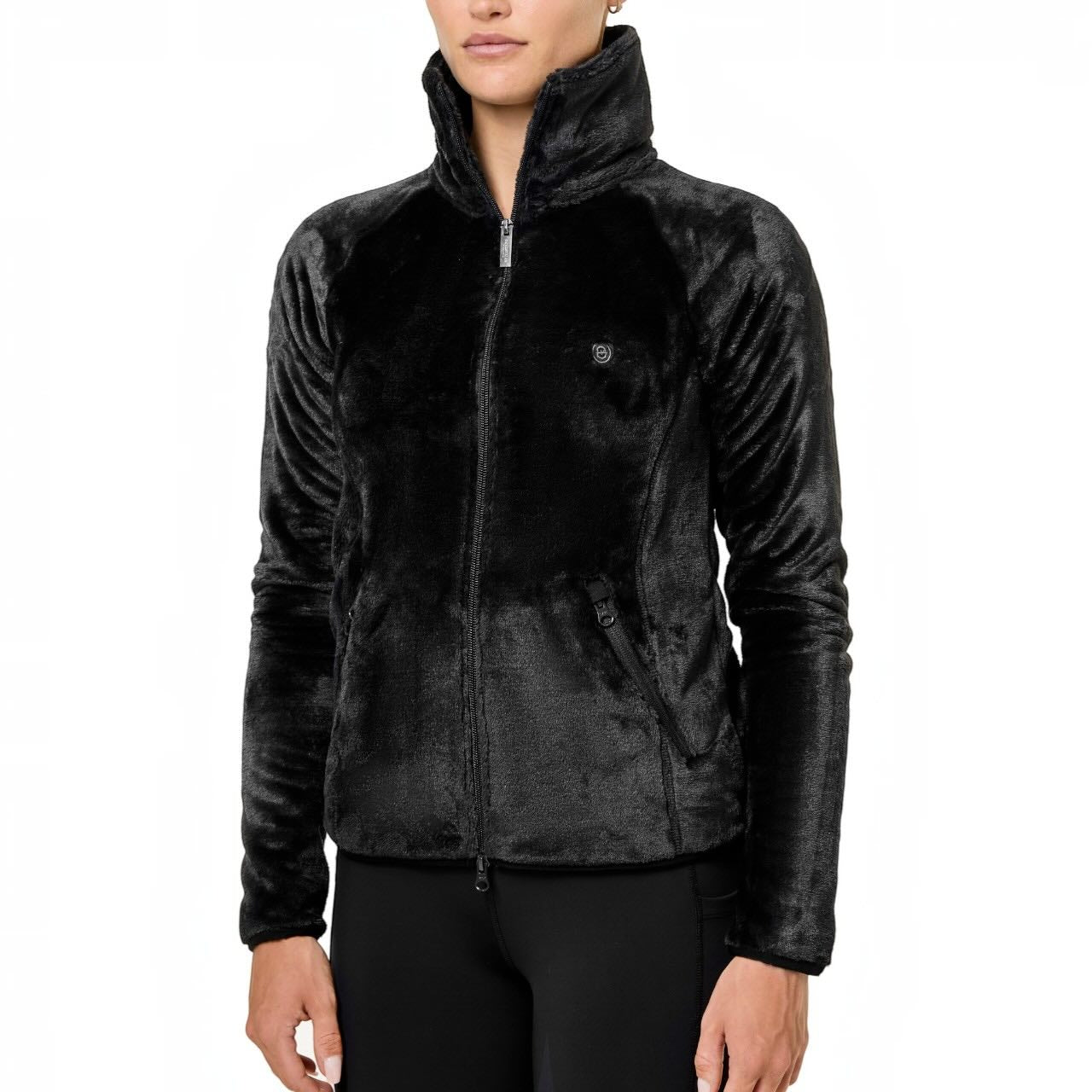 Fleecejacke Damen Velvet Black Teddy Jacke