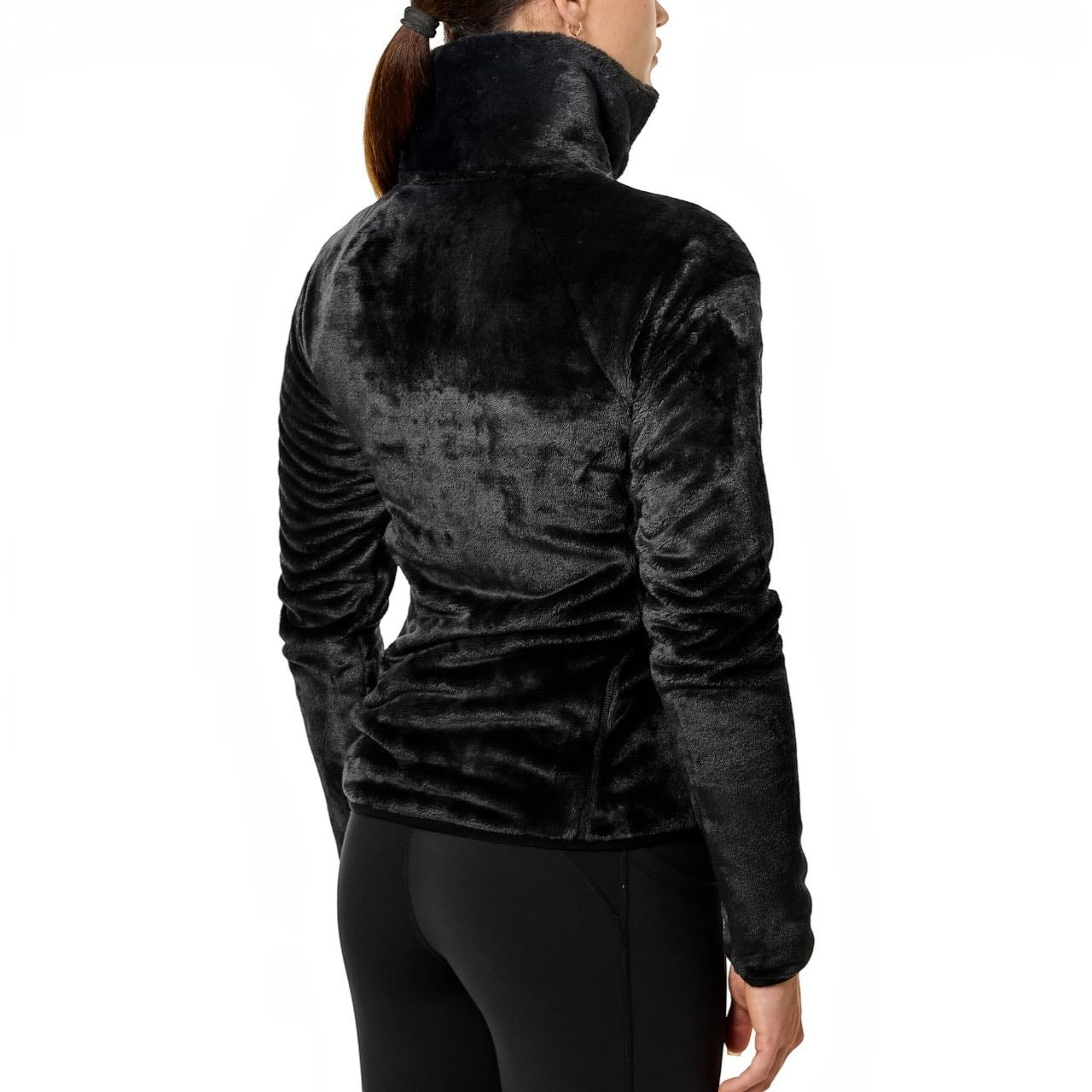 Fleecejacke Damen Velvet Black Teddy Jacke