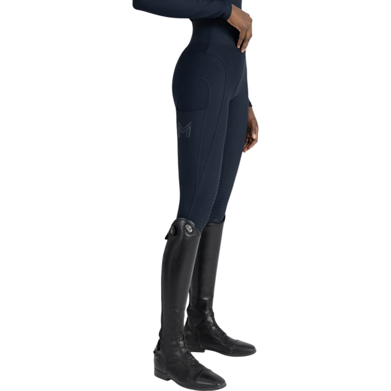 Reitleggings Damen Full-Grip Outline Damenreitleggings