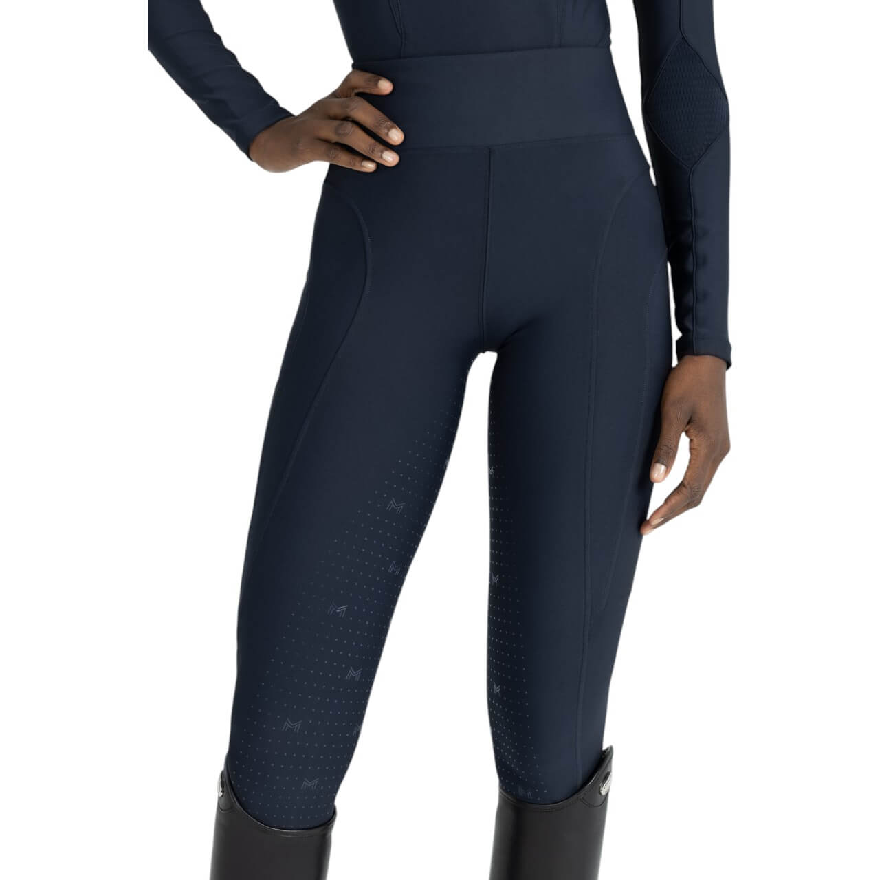 Reitleggings Damen Full-Grip Outline Damenreitleggings