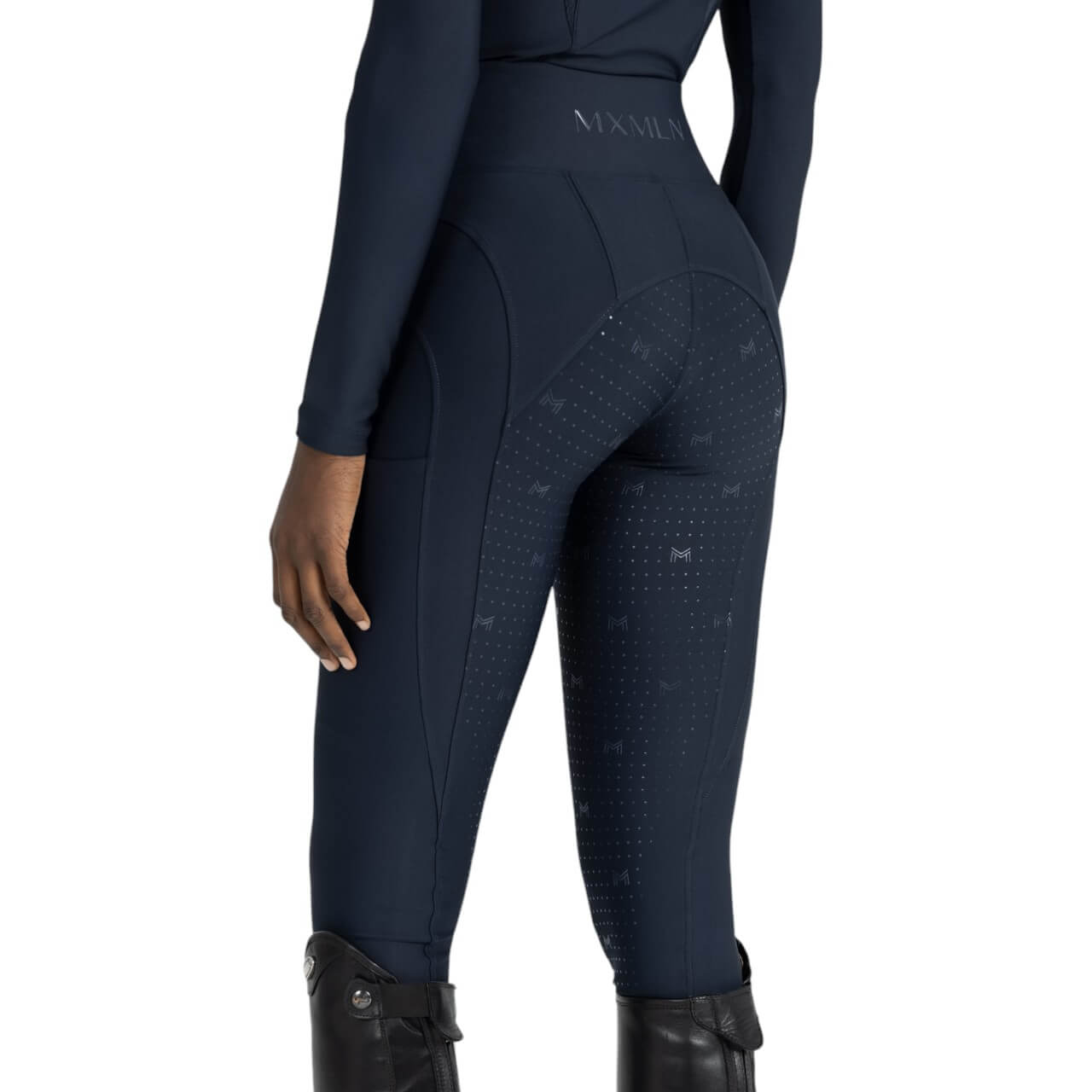 Reitleggings Damen Full-Grip Outline Damenreitleggings