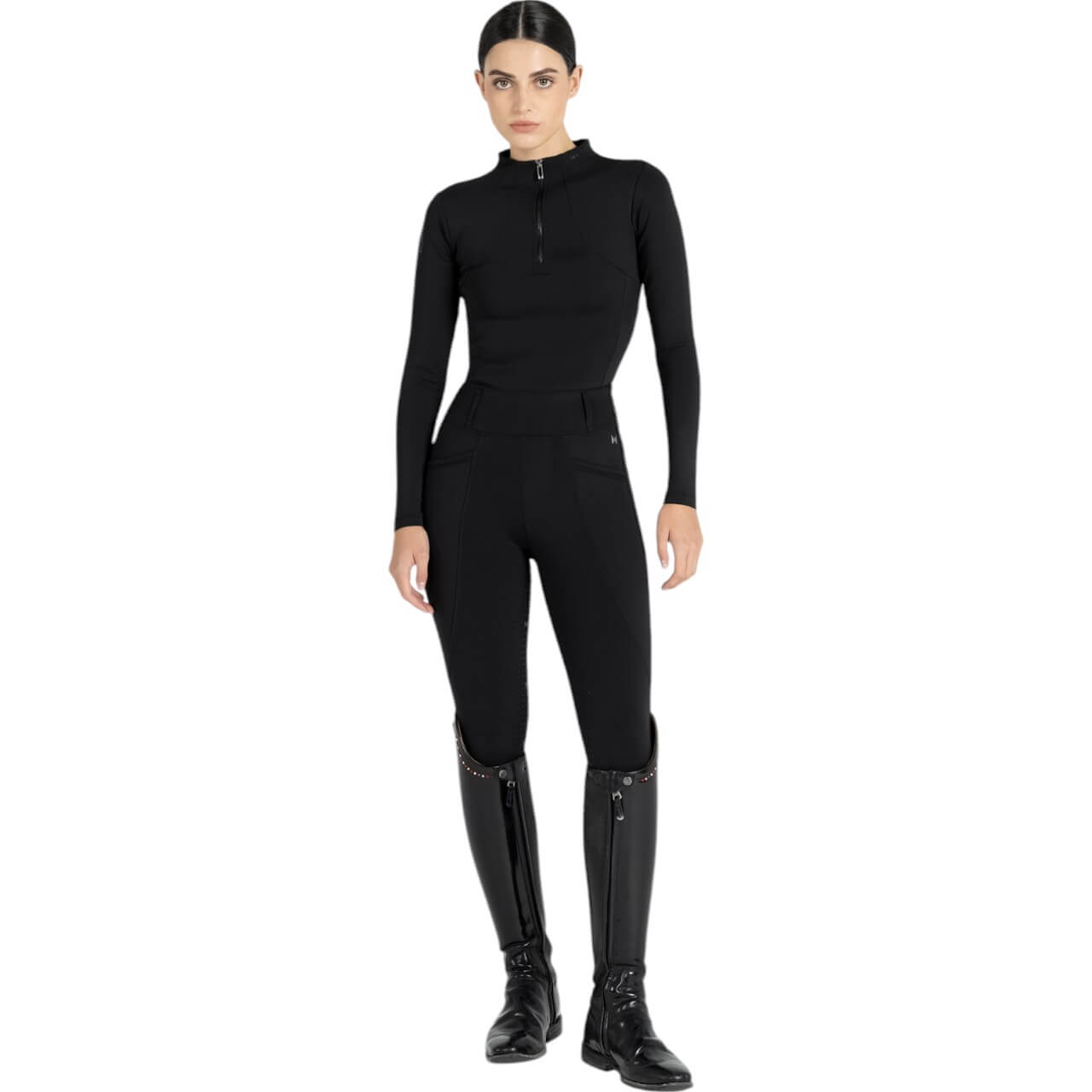 Reitleggings Damen Full-Grip Winter Pro Leggings