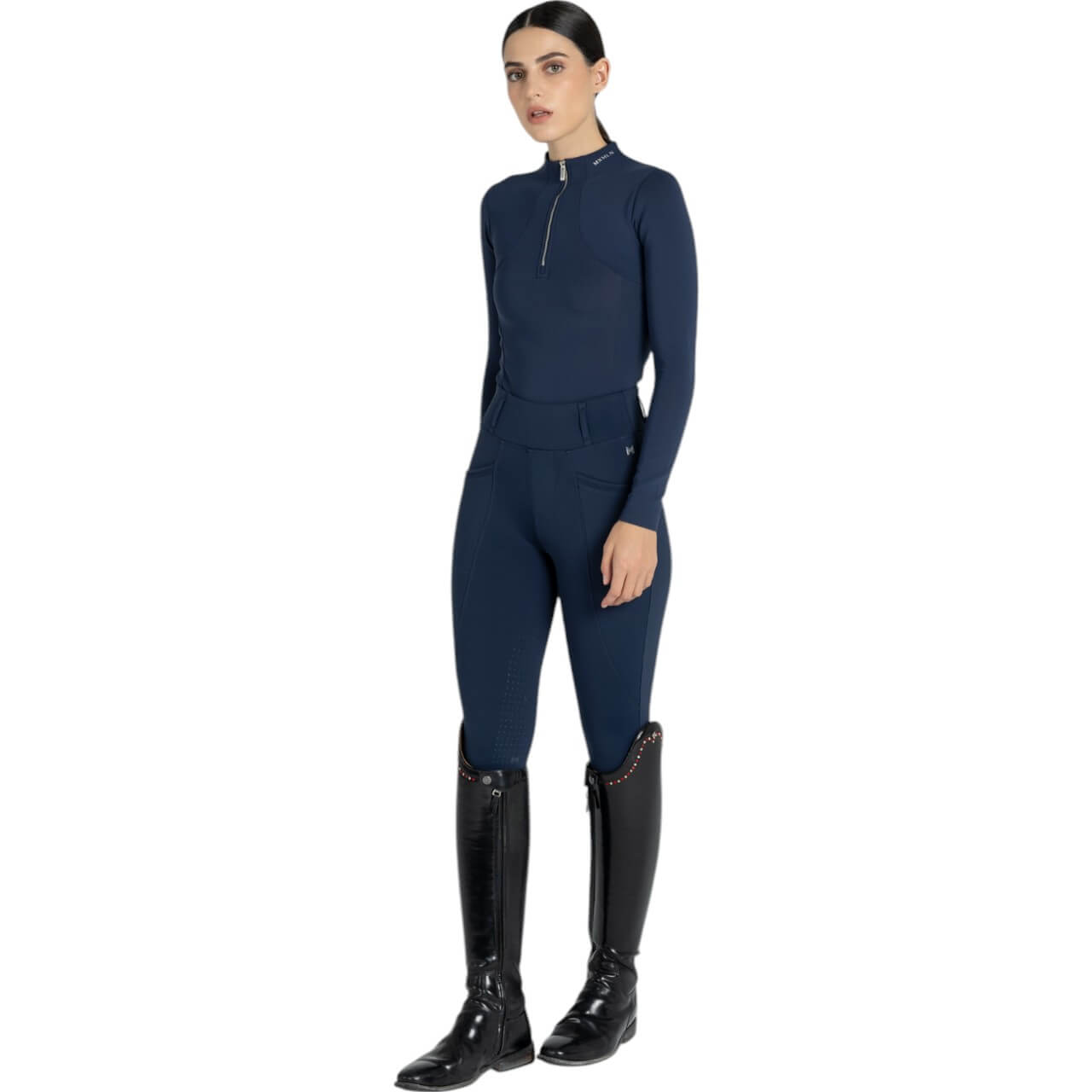 Reitleggings Damen Full-Grip Winter Pro Leggings