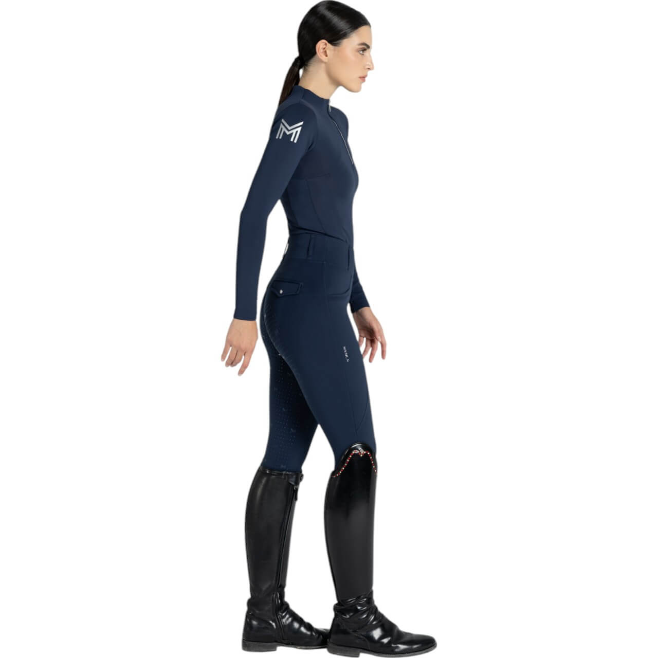 Reitleggings Damen Full-Grip Winter Pro Leggings