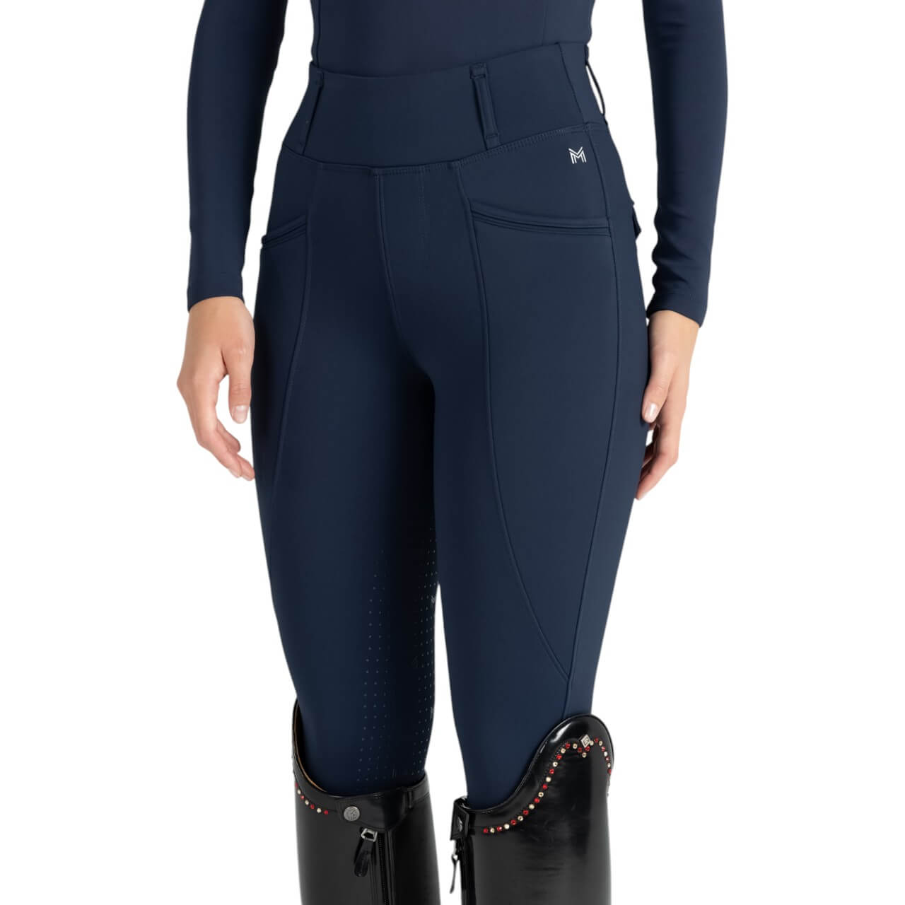 Reitleggings Damen Full-Grip Winter Pro Leggings