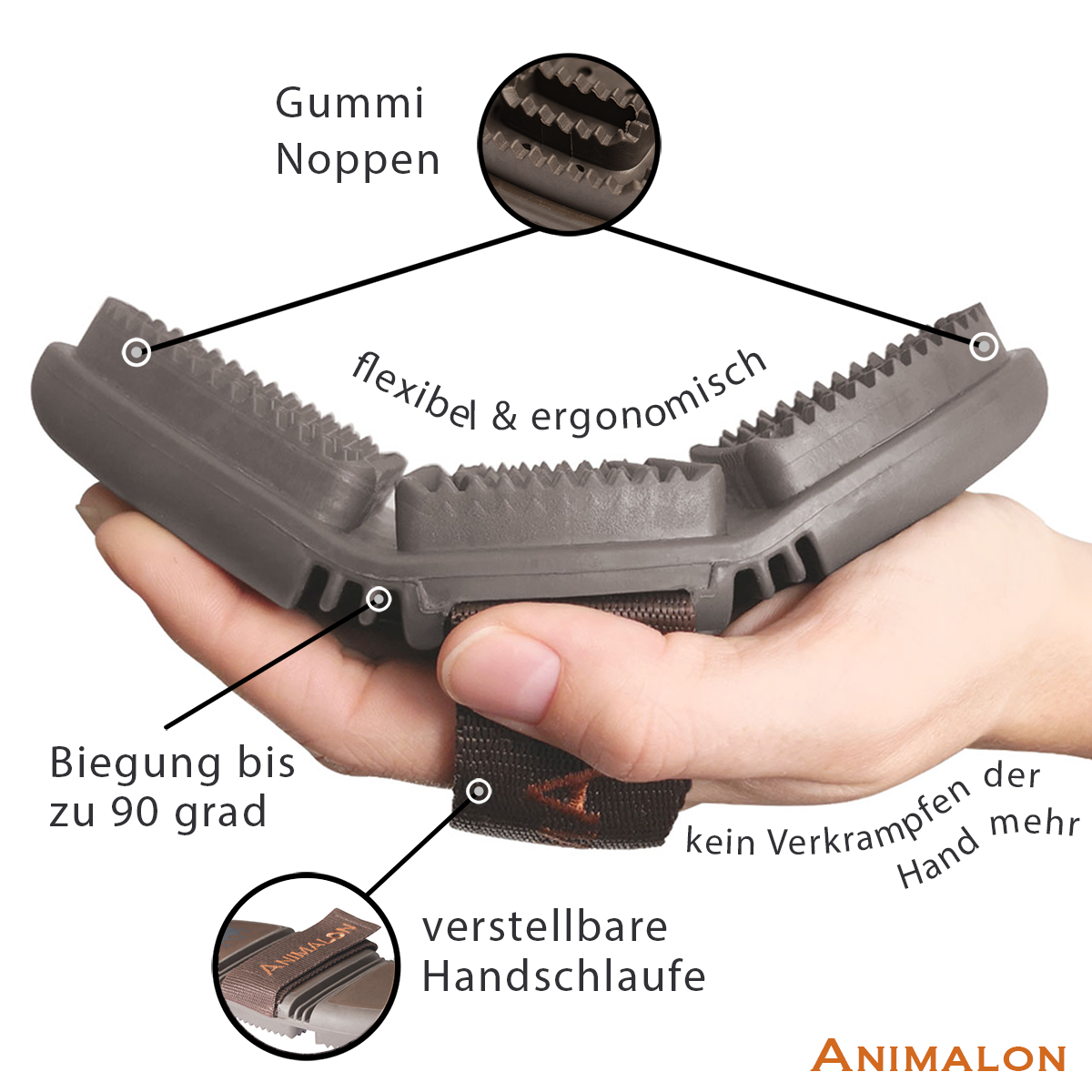 Striegel CareFlex ergonomischer Gummi-Striegel