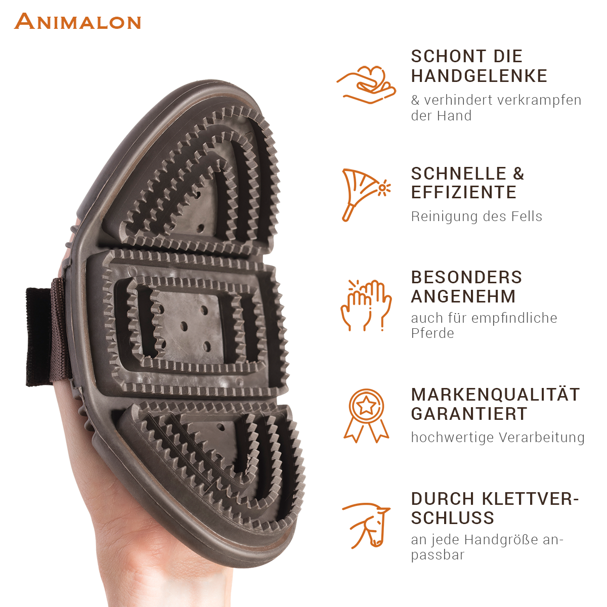 Striegel CareFlex ergonomischer Gummi-Striegel