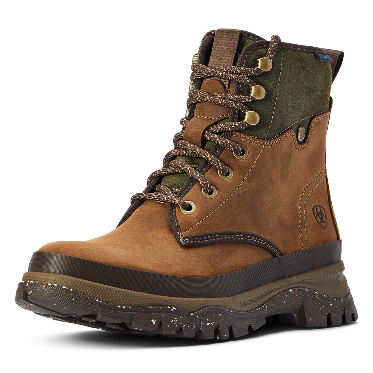 Ariat Boot Moresby H2O Waterproof Stiefel, Braun, Produkt allein auf weißem Hintergrund.