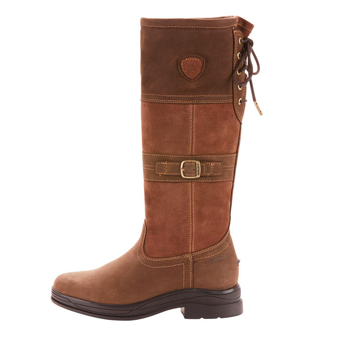 Ariat Stallstiefel Langdale Stiefel-Boot Java H2O Classic Lederstiefel, Produkt allein auf weißem Hintergrund.