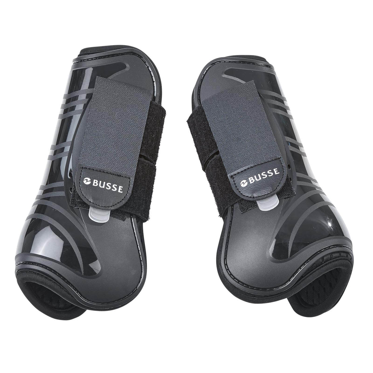 BUSSE Gamaschen Bounce Mesh, Schwarz, Paar Gamaschen allein auf weißem Hintergrund.