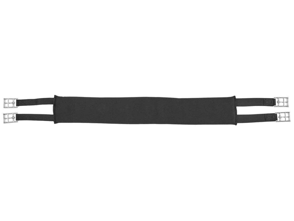 Sattelgurt Soft-Long D elastisch Langgurt, Schwarz, Produkt allein auf weißem Hintergrund.
