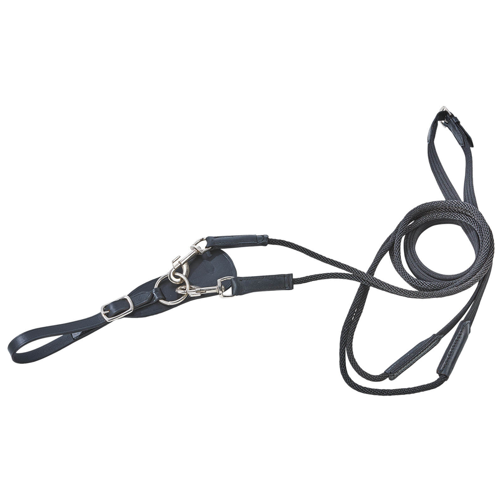 Schlaufzügel Basic-Kordel, Schwarz, Produkt allein auf weißem Hintergrund.