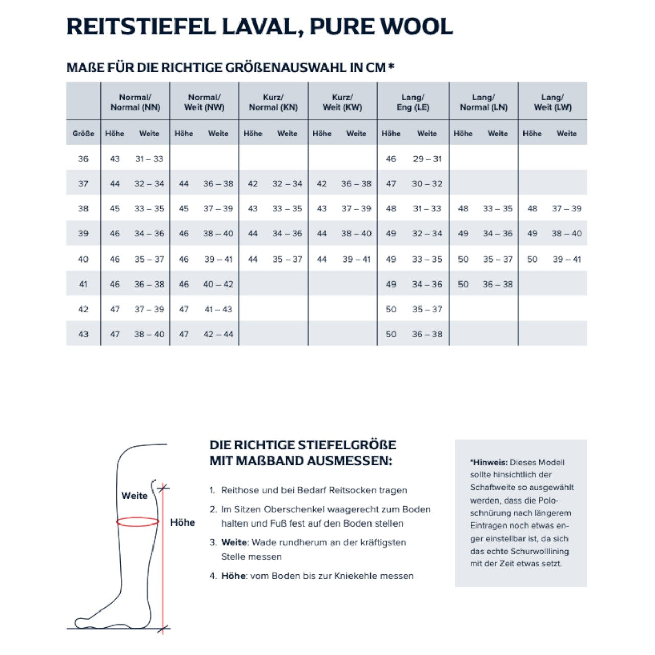 Winterreitstiefel Laval Pure Wool Reitstiefel