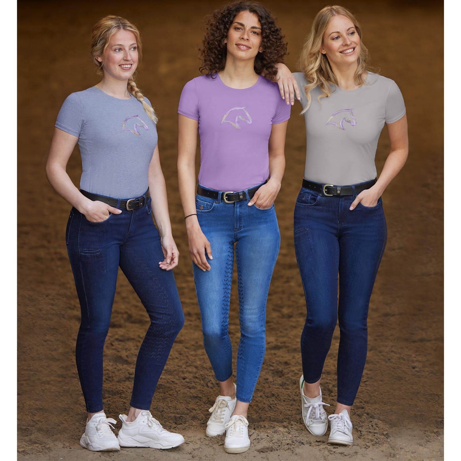 Reithose Damen Full-Grip Jeans Luna Jeansreithose