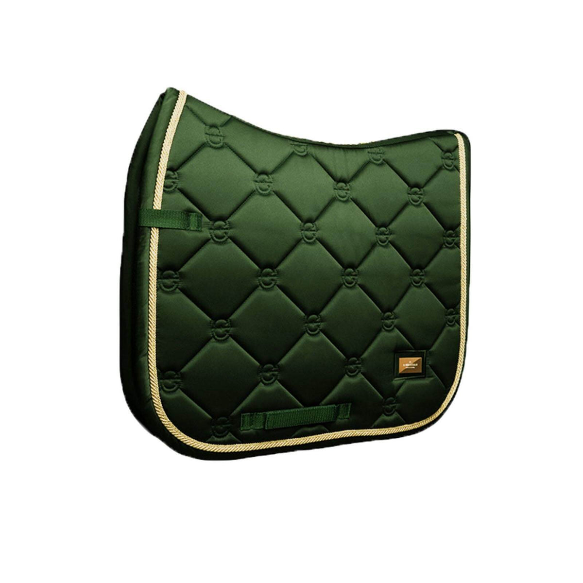 Dressurschabracke Forest Green FS 2022 Sattelunterlage, Forest Green, Produkt allein auf weißem Hintergrund.