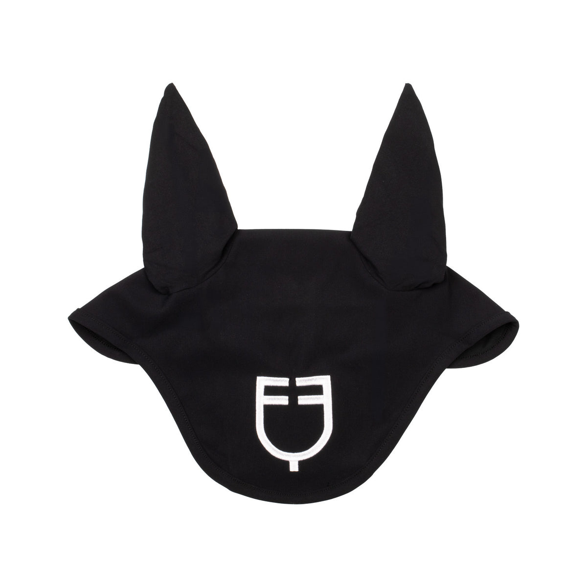 Equestro Fliegenhaube aus elastischem Funktionsstoff FS 2026 Fliegenmütze, Black, Produkt allein auf weißem Hintergrund.