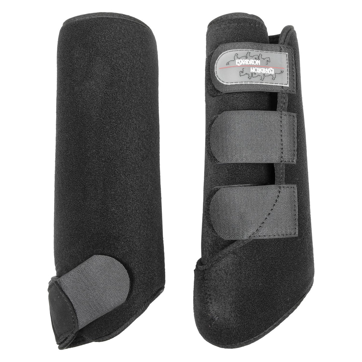 Eskadron Gamaschen Pro Dressage Hinten, Schwarz, Produkt allein auf weißem Hintergrund.