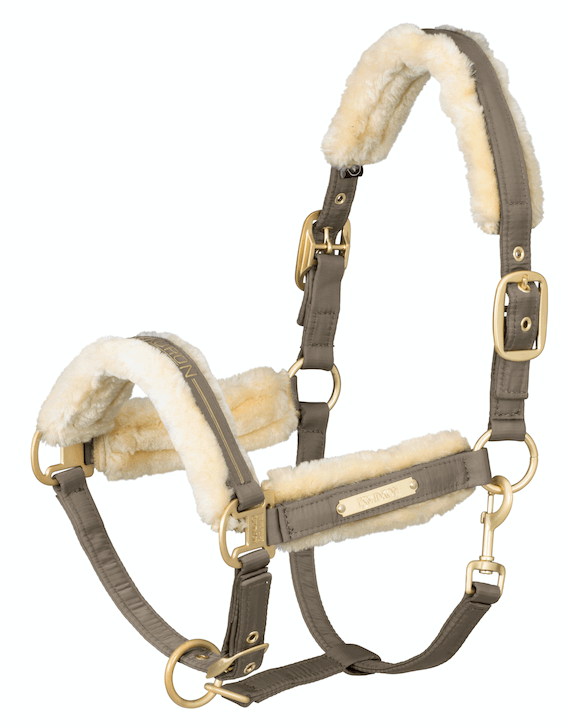 Halfter Glossy Doublepin Fauxfur Heritage 21/22 Stallhalfter