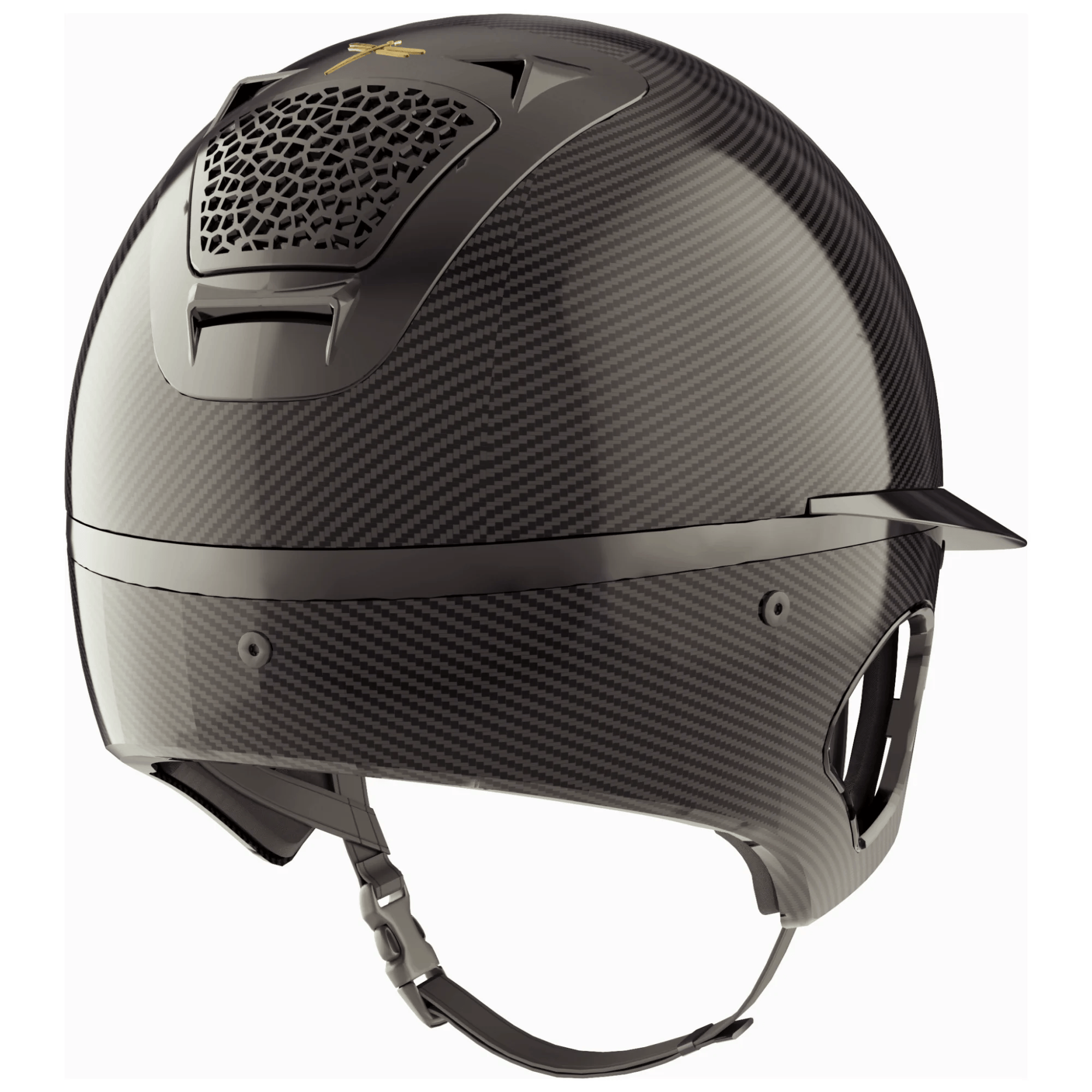 Reithelm Voronoi Glossy mit Schläfenschutz Helm