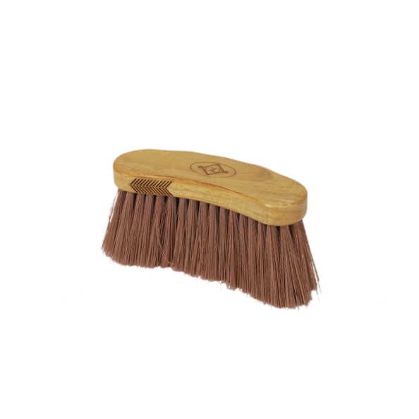 Grooming Deluxe Pferdebürste Middle Brush Medium Putzbürste, Produkt allein auf schwarzem Hintergrund.