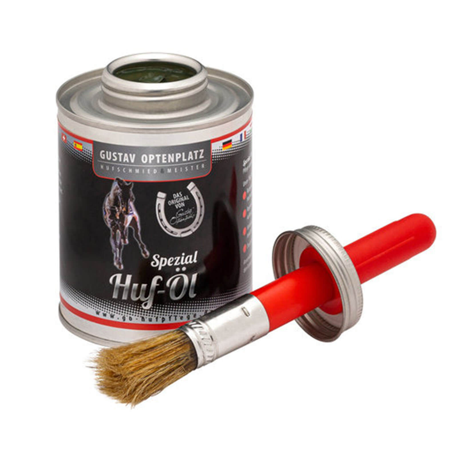 Pflegemittel Huföl mit Pinseldose