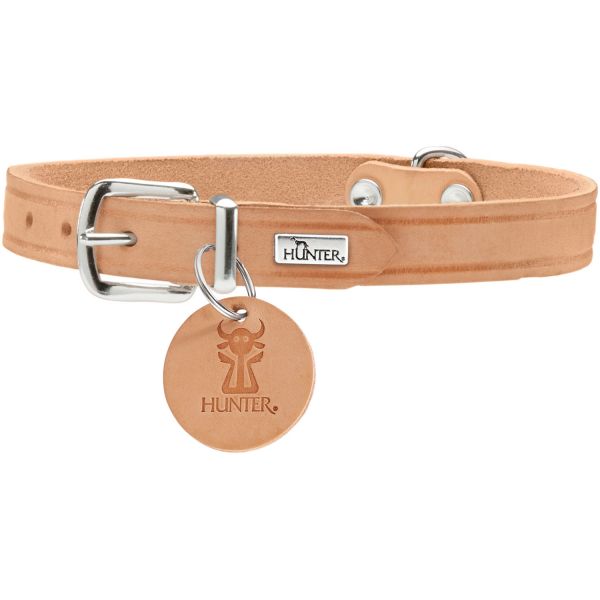 Hunter Hundehalsband Aalborg Leder Natur | kavalio