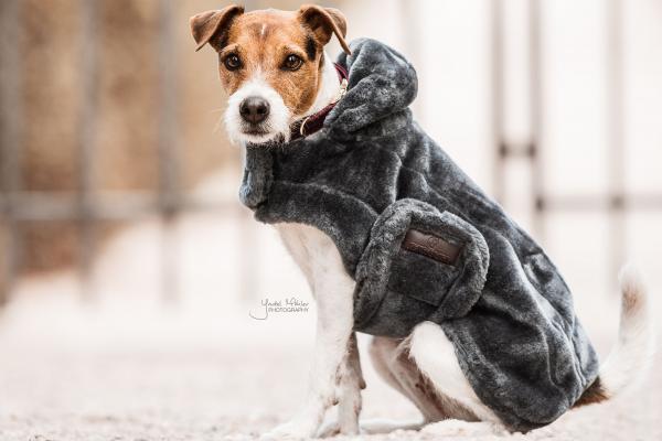 Hundemantel Fake Fur Kapuze Hundedecke