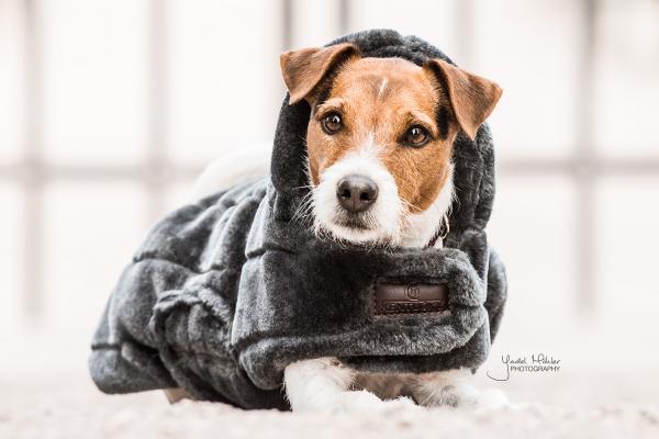 Hundemantel Fake Fur Kapuze Hundedecke