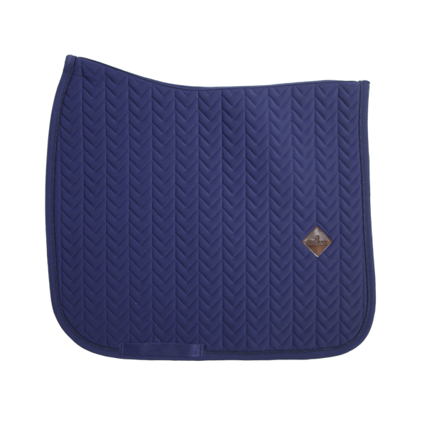 Dressurschabracke Fishbone Sattelunterlage, Navy, Produkt allein auf weißem Hintergrund.