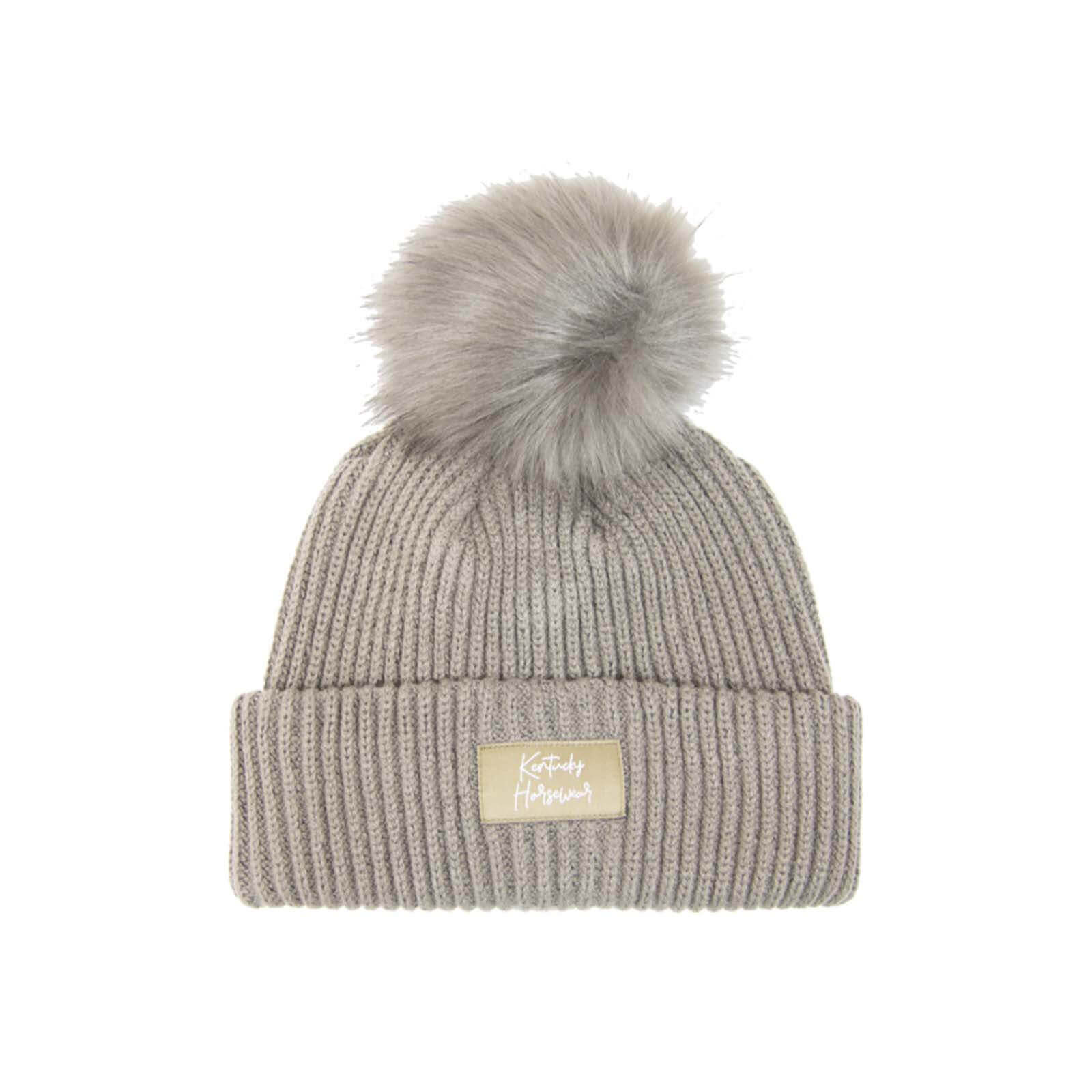 Mütze Bommel Strickmütze Kunstpelz