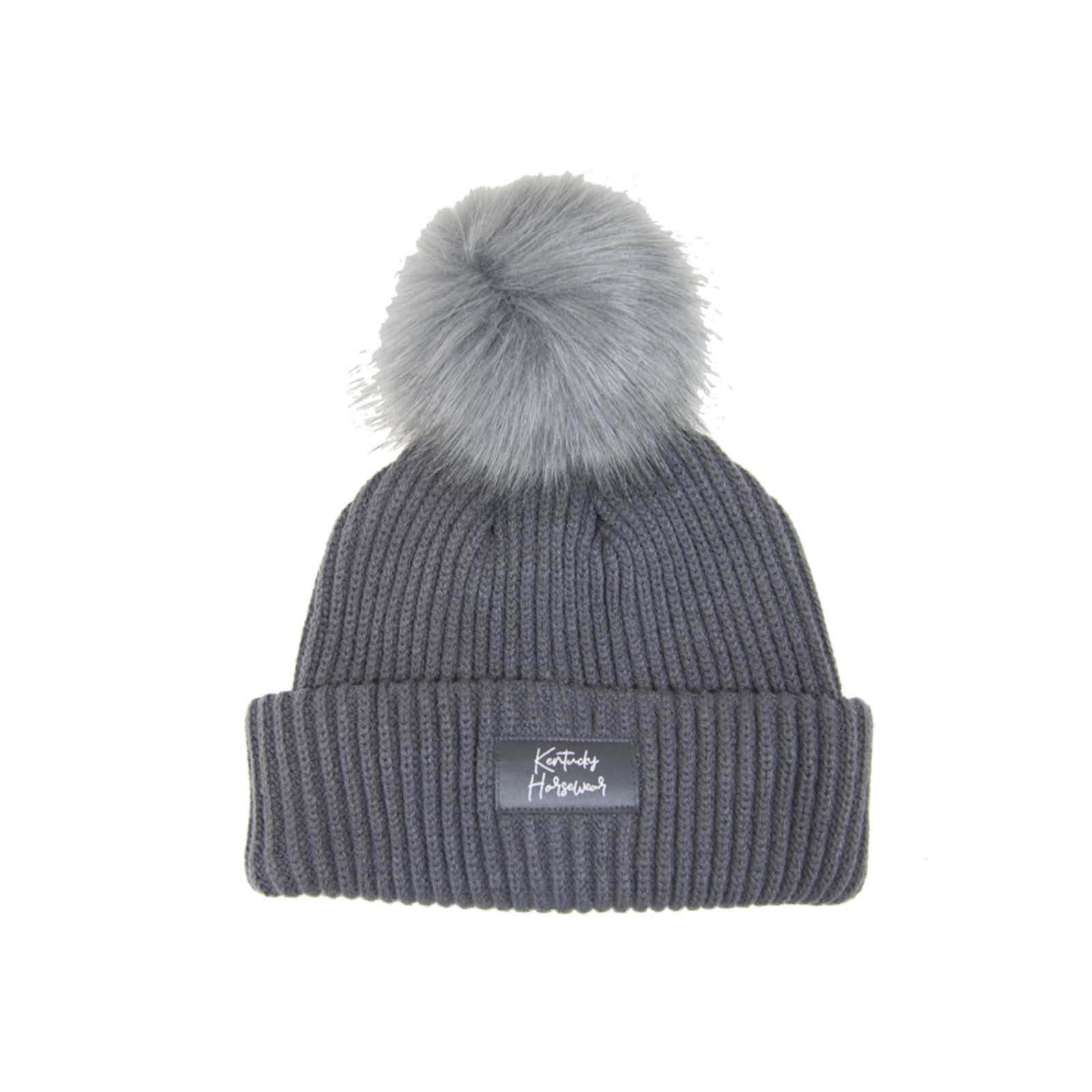 Mütze Bommel Strickmütze Kunstpelz