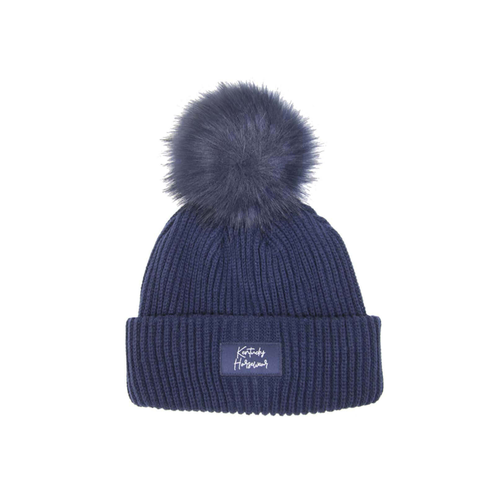 Mütze Bommel Strickmütze Kunstpelz