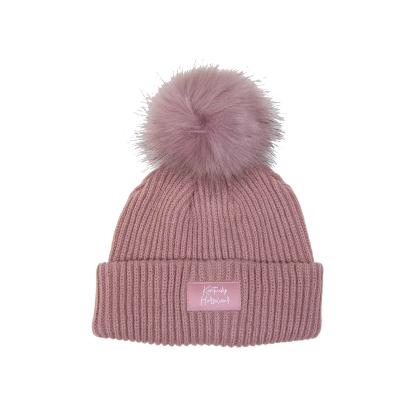 Mütze Bommel Strickmütze Kunstpelz
