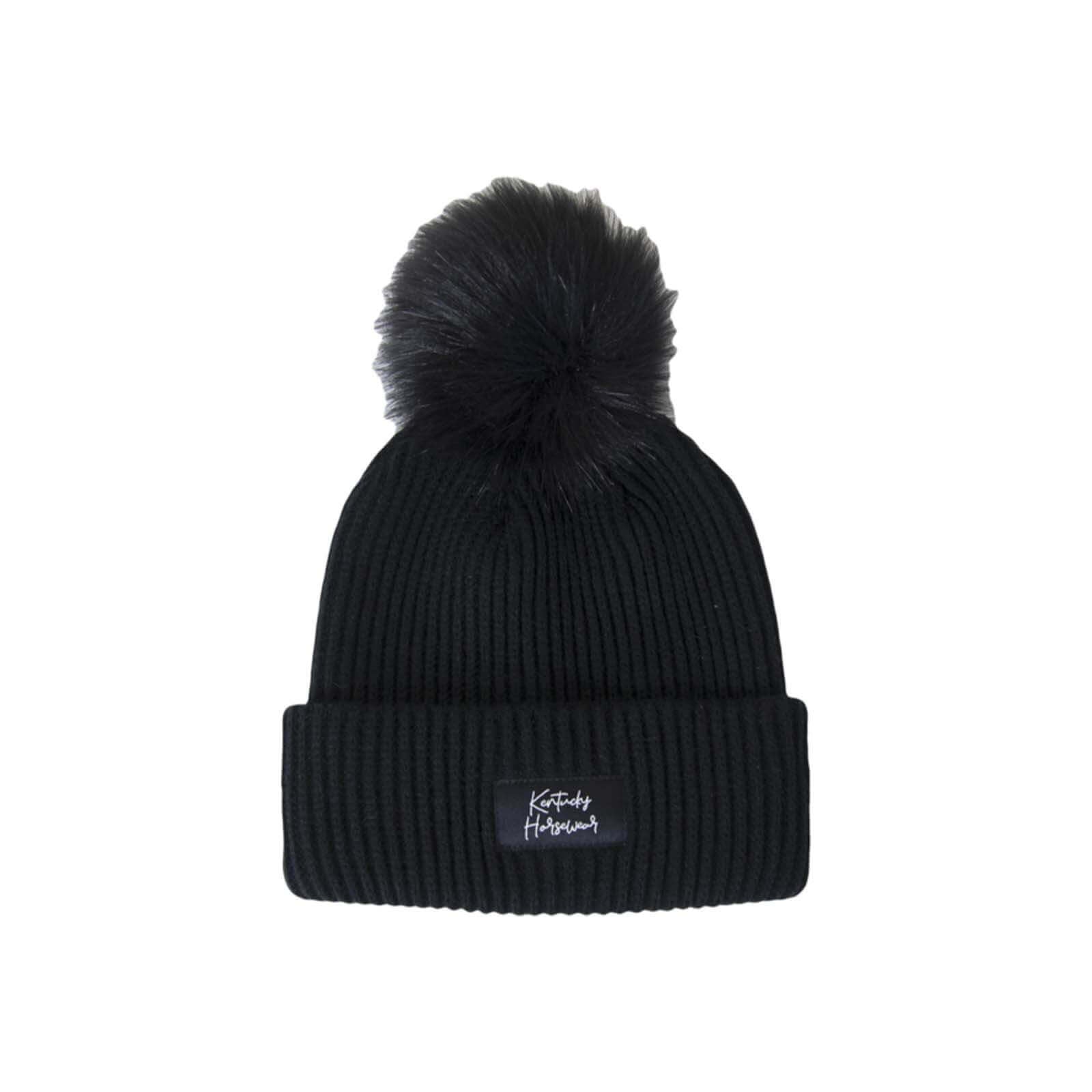 Mütze Bommel Strickmütze Kunstpelz