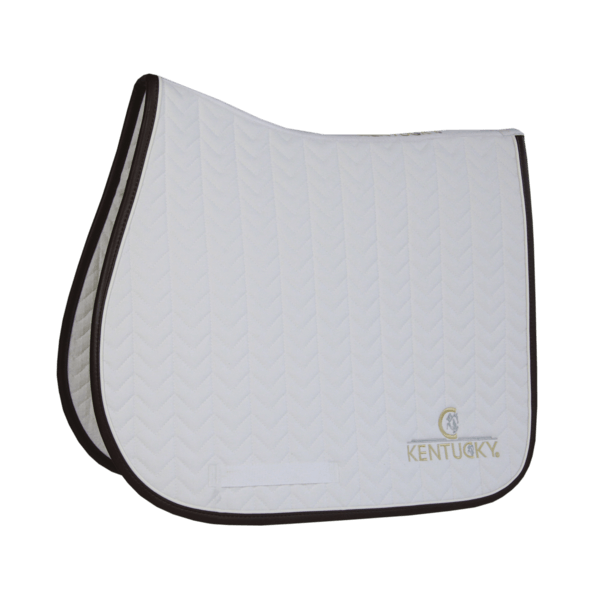 Springschabracke Leather Fishbone Sattelunterlage, Weiß, Produkt allein.