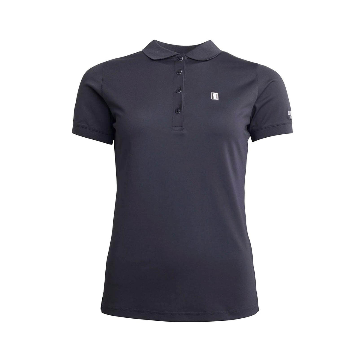 Poloshirt Piqué Classic Damen Reitshirt, Black, Produkt allein auf weißem Hintergrund.