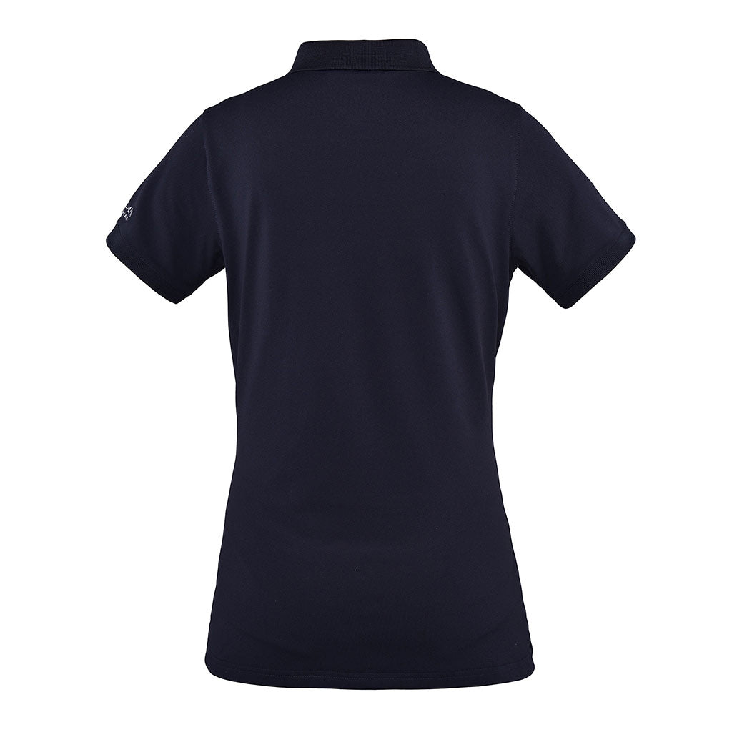 Kingsland Poloshirt Piqué Classic Damen Reitshirt, Dunkelblau, Produkt allein auf weißem Hintergrund.