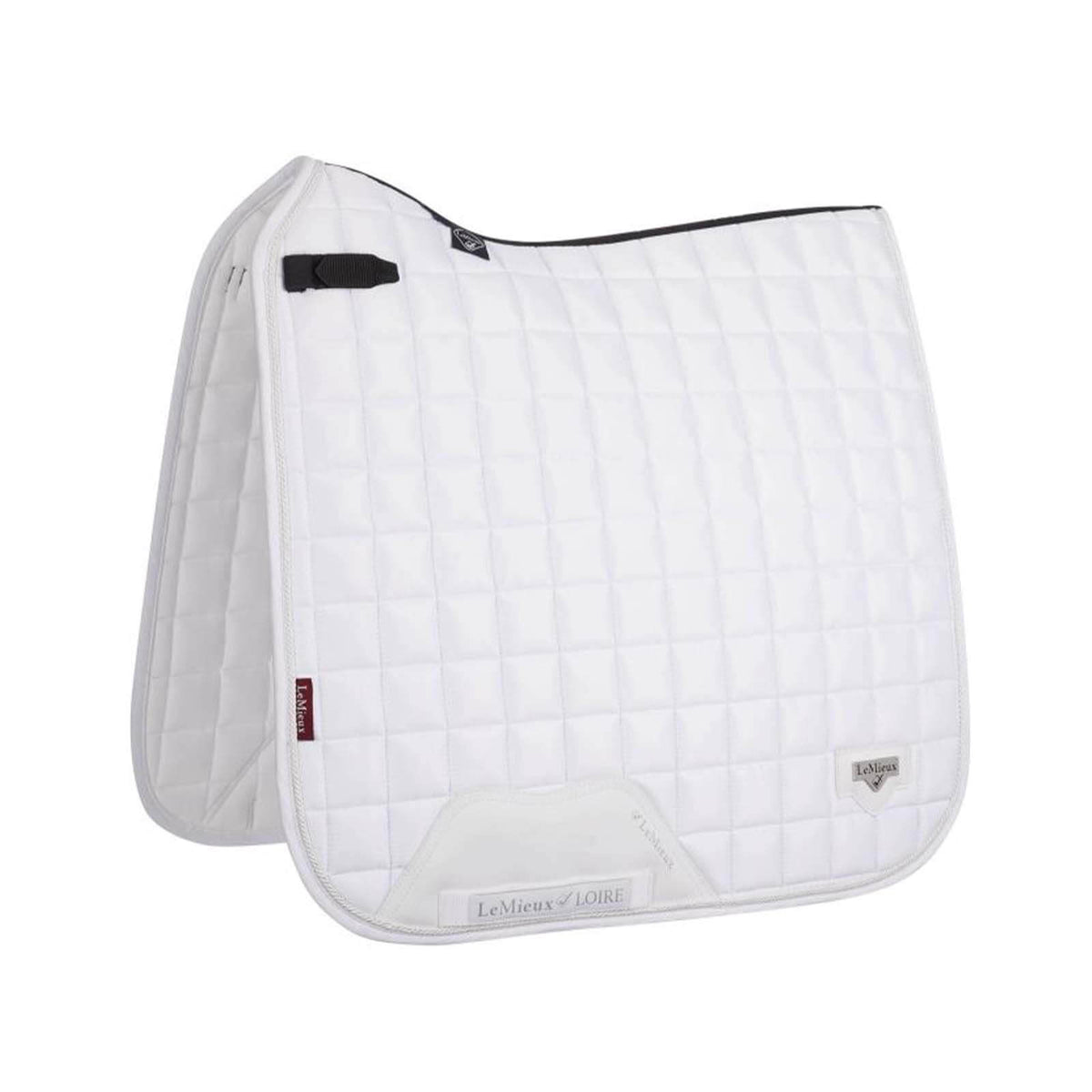 LeMieux Schabracke LM Loire Classic Satin Dressage Square Dressurschabracke, White, Produkt allein.