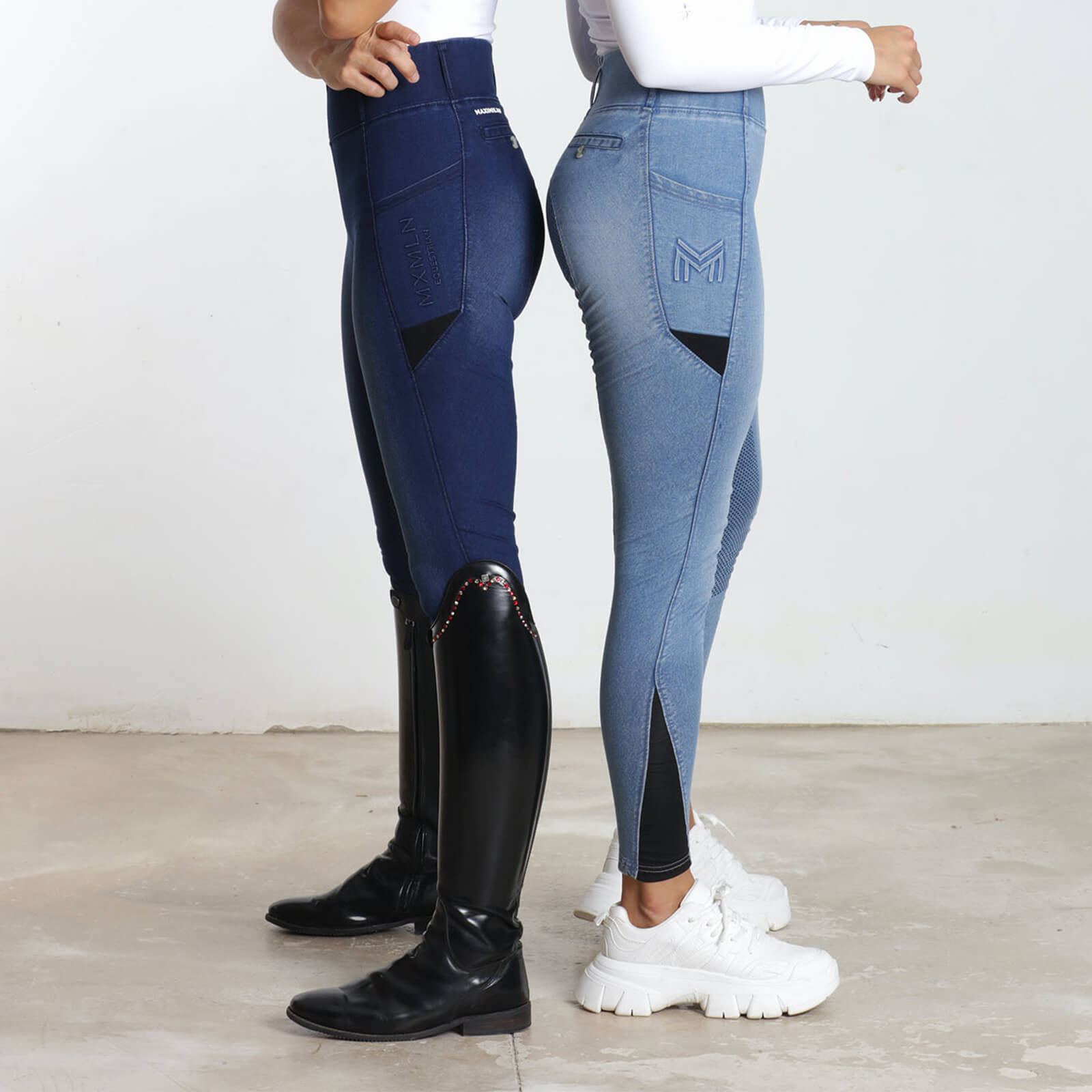 Reitleggings Damen Full-Grip Denim Riding Leggings