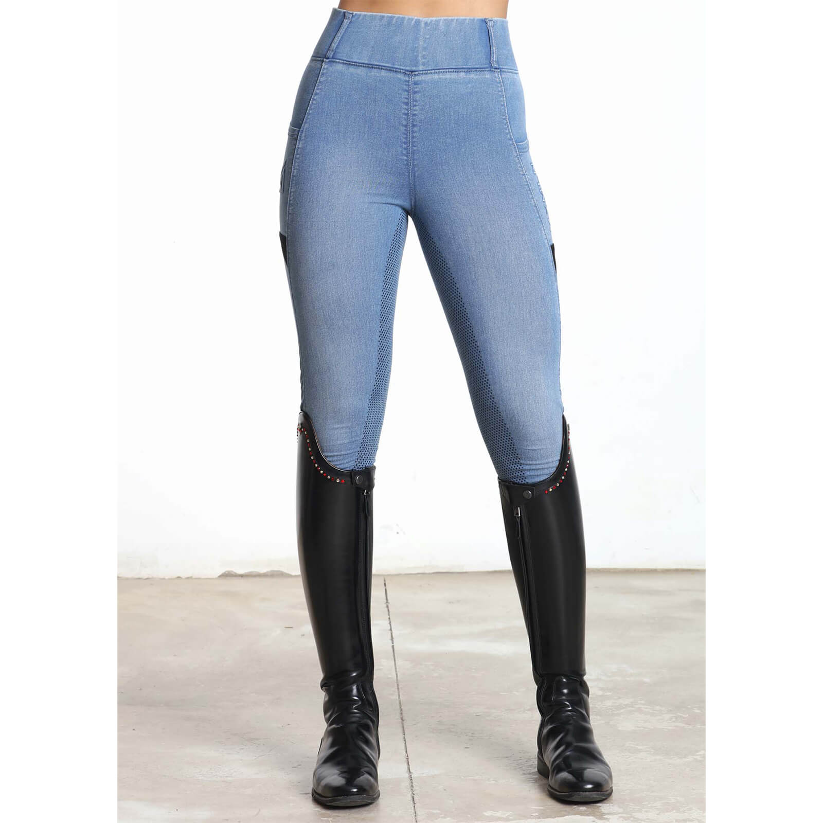 Reitleggings Damen Full-Grip Denim Riding Leggings