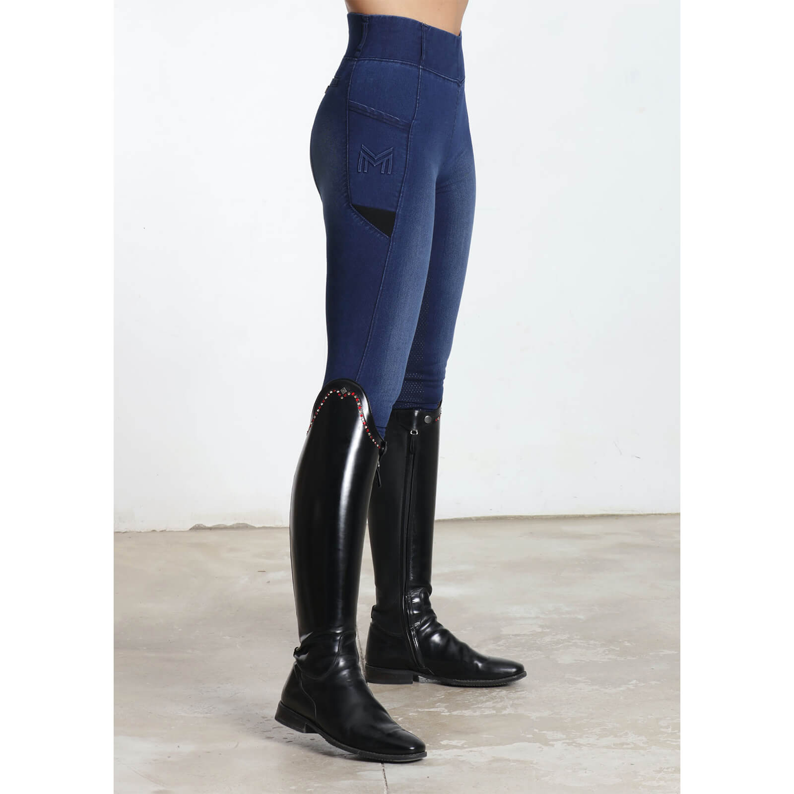 Reitleggings Damen Full-Grip Denim Riding Leggings