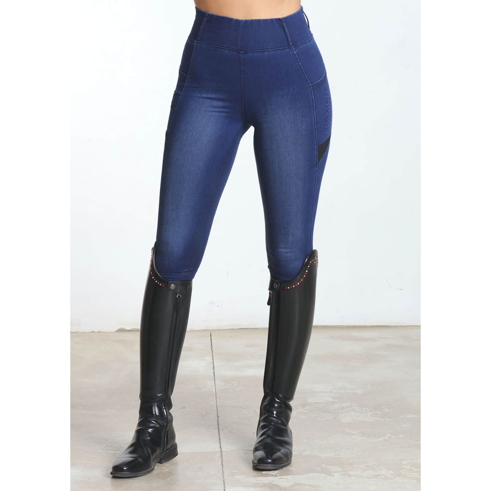 Reitleggings Damen Full-Grip Denim Riding Leggings