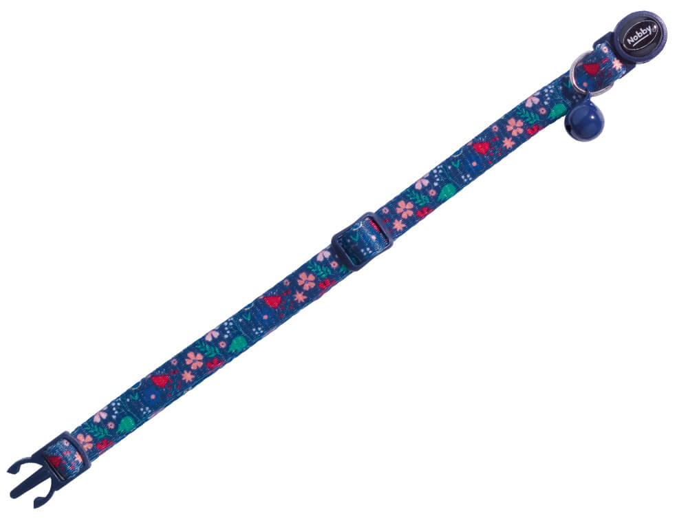 Katzenhalsband Flower Dark Blue